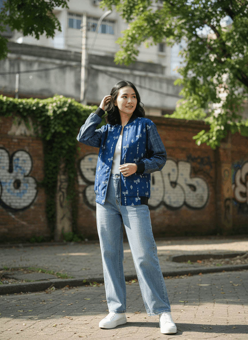 Batik Bomber Cakra Navy